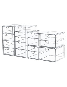 Organizador de Maquillaje Caktraie 16 Cajones Acrílico Transparente