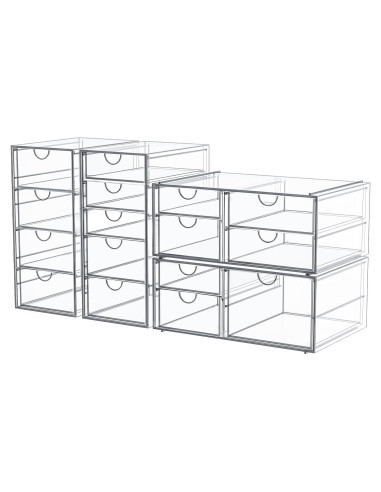 Organizador de Maquillaje Caktraie 16 Cajones Acrílico Transparente