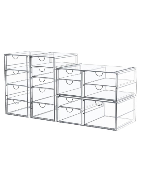 Organizador de Maquillaje Caktraie 16 Cajones Acrílico Transparente Organizador de Maquillaje Caktraie 16 Cajones Acrílico Transparente