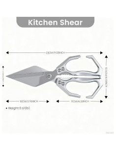 Tijeras de cocina Qlirovix de acero inoxidable, uso pesado 2