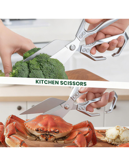 Tijeras de cocina Qlirovix de acero inoxidable, uso pesado
