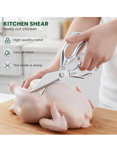 Tijeras de cocina Qlirovix de acero inoxidable, uso pesado