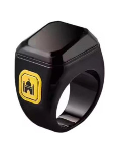 Anillo Zikr Inteligente Negro - Contador de Oraciones Inalámbrico