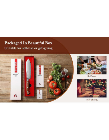 Cuchillo para Tomates HEZHEN 15.5 cm Acero Inoxidable Alemán