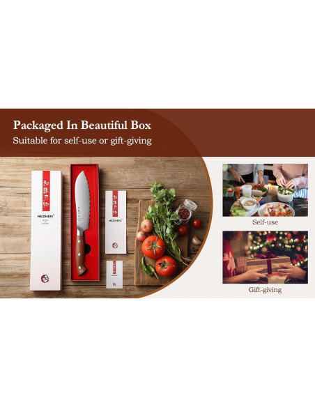 Cuchillo para Tomates HEZHEN 15.5 cm Acero Inoxidable Alemán