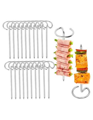 Pinchos de Kebab de Acero Inoxidable OULIGET 10 cm - 18 Piezas