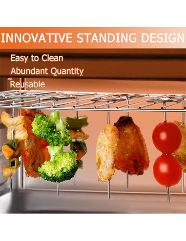 Pinchos de Kebab de Acero Inoxidable OULIGET 10 cm - 18 Piezas