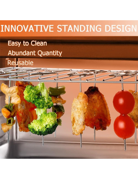 Pinchos de Kebab de Acero Inoxidable OULIGET 10 cm - 18 Piezas