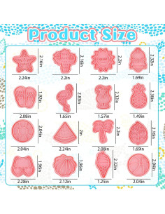 Set de 16 Cortadores de Galletas Playa Verano Cunhill PVC 2