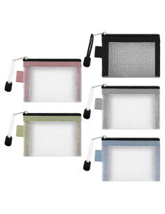 5 Bolsas de Tela con Cremallera Ptwola - Organizador de Maquillaje