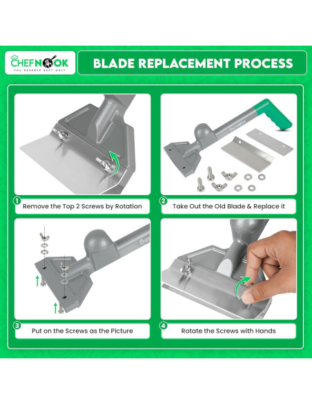 Raspador de Plancha Chefnook 40.64x15.24cm Acero Inoxidable