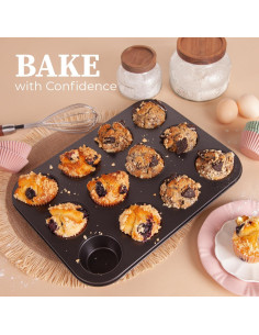 Moldes para Muffin Antiadherentes CARTMAN 12 Tazas x 2 + 200 Forros 2