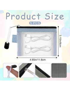 5 Bolsas de Tela con Cremallera Ptwola - Organizador de Maquillaje 2