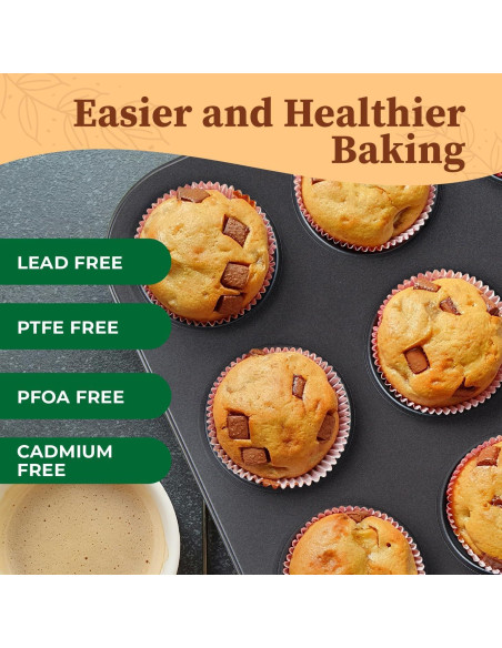 Moldes para Muffin Antiadherentes CARTMAN 12 Tazas x 2 + 200 Forros