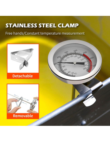 Termómetro de Caramelo con Clip para Olla 20,32 cm - Acero Inoxidable