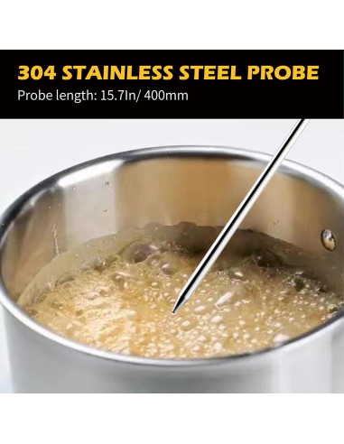 Termómetro de Caramelo con Clip para Olla 20,32 cm - Acero Inoxidable