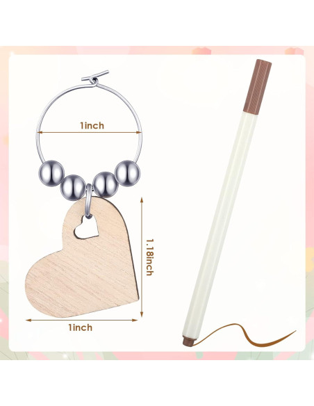 Encantos de Vino de Madera Chinco - 30 Piezas para Copas