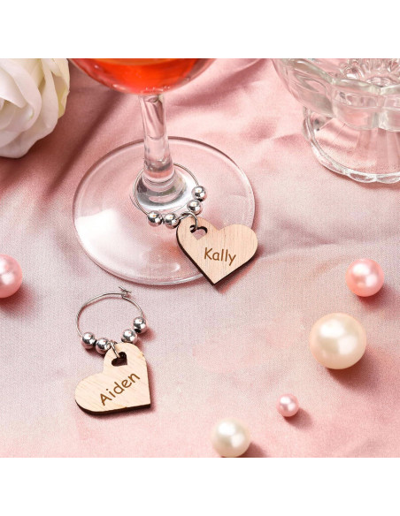 Encantos de Vino de Madera Chinco - 30 Piezas para Copas