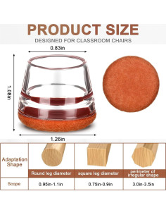 Protectores de Piso para Patas de Sillas Chunful 32 Pcs TPE 2