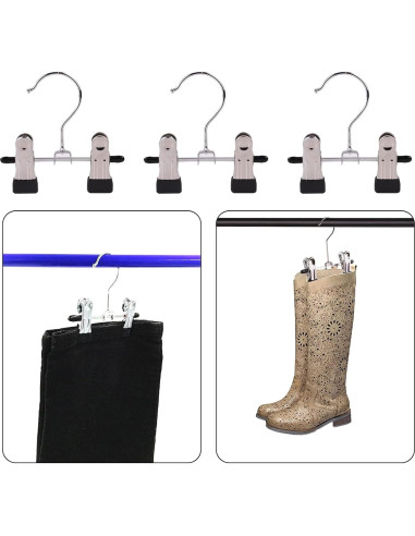 12 Perchas Ajustables Dobles XinSeYuAN para Ropa y Botas