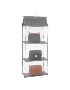 Organizador de bolso colgante uxcell gris 3 bolsillos 40x16x95cm
