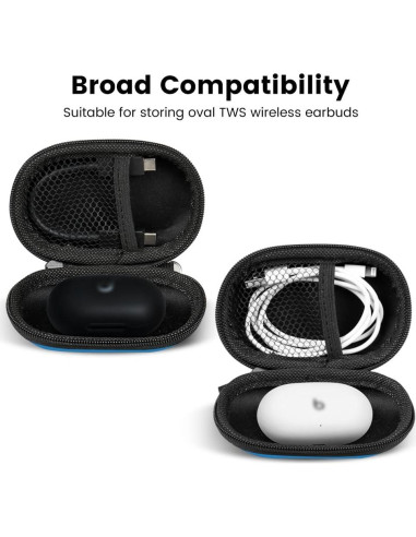 Estuche para Auriculares RISETECH EC06 Azul - EVA Duro, Compacto