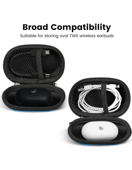 Estuche para Auriculares RISETECH EC06 Azul - EVA Duro, Compacto