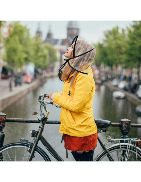 12 Gorros de Lluvia Transparentes Cididu con Visera Reutilizables