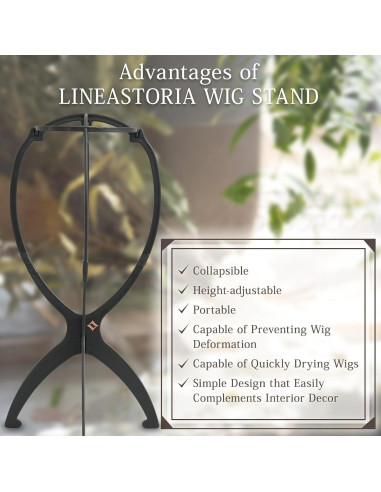Soporte para Pelucas LINEASTORIA Colapsable Negro 35.56 cm