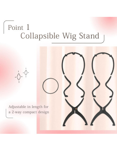 Soporte para Pelucas LINEASTORIA Colapsable Negro 35.56 cm