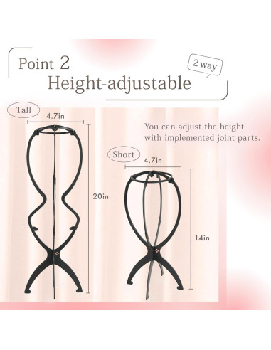 Soporte para Pelucas LINEASTORIA Colapsable Negro 35.56 cm