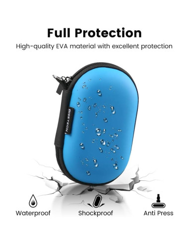 Estuche para Auriculares RISETECH EC06 Azul - EVA Duro, Compacto