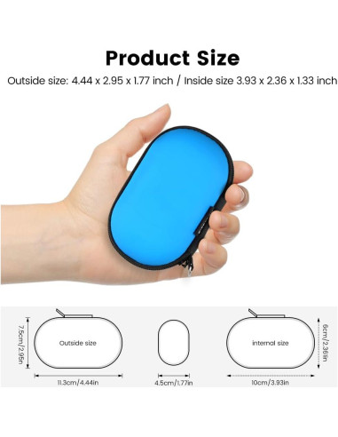 Estuche para Auriculares RISETECH EC06 Azul - EVA Duro, Compacto