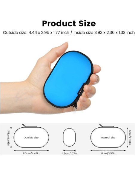 Estuche para Auriculares RISETECH EC06 Azul - EVA Duro, Compacto