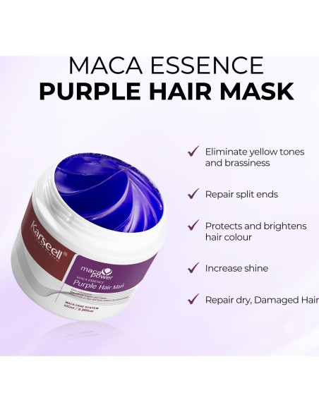Mascarilla Capilar Morada Karseell 100ml - Neutraliza Amarillos