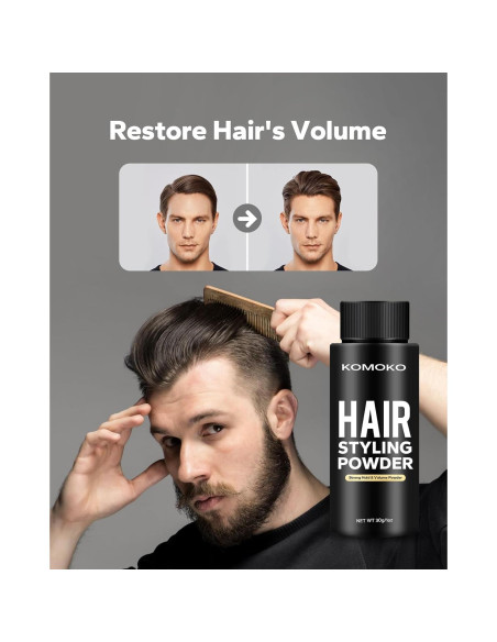 Polvo Estilizador para Cabello Komoko 19.84 g - Volumen y Textura Mate