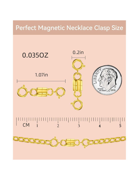 Cierres Magnéticos Clysoru 10 Pcs Oro y Plata para Joyería