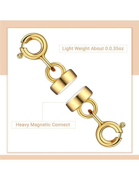 Cierres Magnéticos Clysoru 10 Pcs Oro y Plata para Joyería