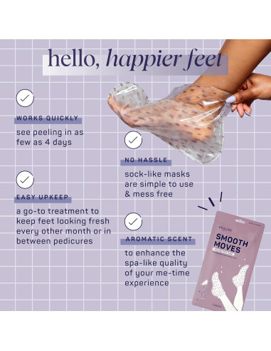Máscara Exfoliante para Pies SpaLife - Paquete de 8 Unidades