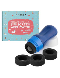 Aplicador de Protector Solar Recargable IMPRESA 177 ml con Esponjas