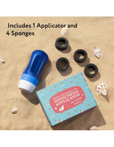 Aplicador de Protector Solar Recargable IMPRESA 177 ml con Esponjas