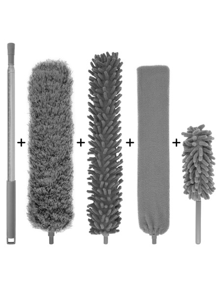 Kit de Plumero de Microfibra 5-en-1 BrilliantRay, Extensible 76-254 cm