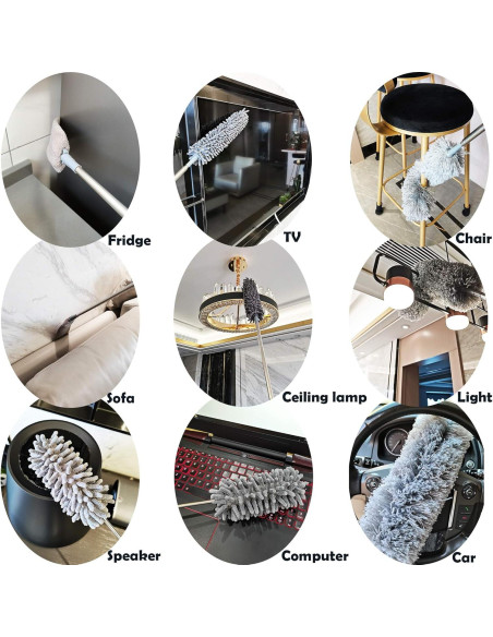 Kit de Plumero de Microfibra 5-en-1 BrilliantRay, Extensible 76-254 cm