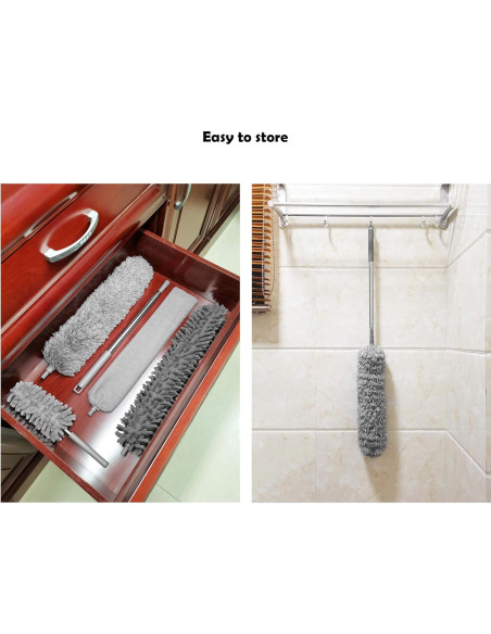 Kit de Plumero de Microfibra 5-en-1 BrilliantRay, Extensible 76-254 cm