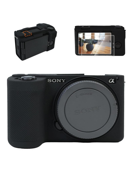 Funda de silicona VOVMOEYA para cámara Sony ZV-E10II + 2 protectores
