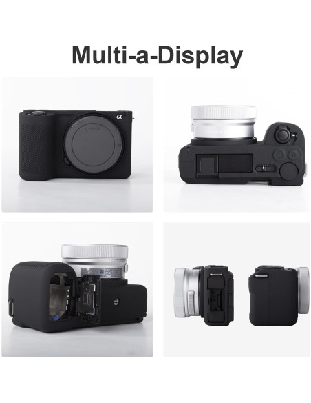 Funda de silicona VOVMOEYA para cámara Sony ZV-E10II + 2 protectores
