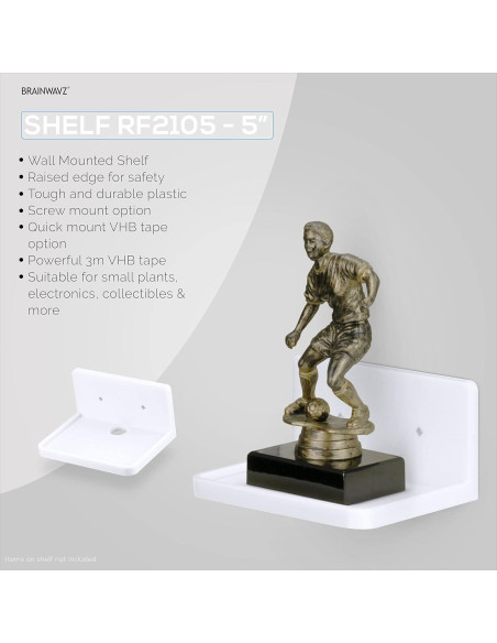 Estante Flotante BRAINWAVZ 12.7 cm Blanco para Pared