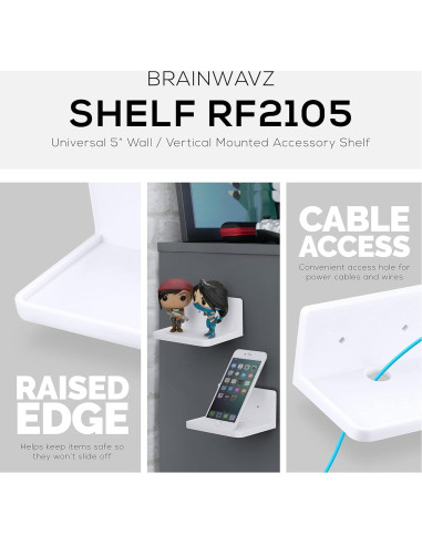 Estante Flotante BRAINWAVZ 12.7 cm Blanco para Pared