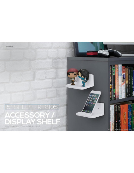 Estante Flotante BRAINWAVZ 12.7 cm Blanco para Pared