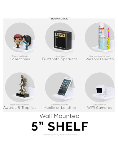 Estante Flotante BRAINWAVZ 12.7 cm Blanco para Pared
